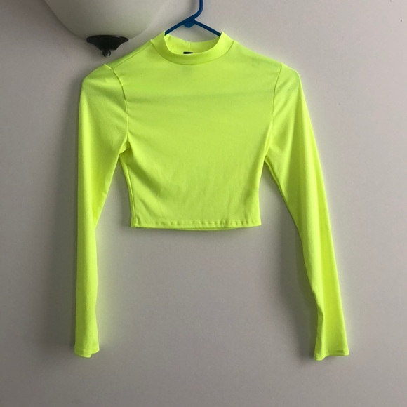neon long sleeve crop top